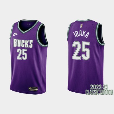 Milwaukee Bucks #25 Serge Ibaka Purple Men's Nike NBA 2022-23 Classic Edition Jersey Men's